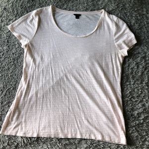 Pink & White Striped Ann Taylor T-Shirt